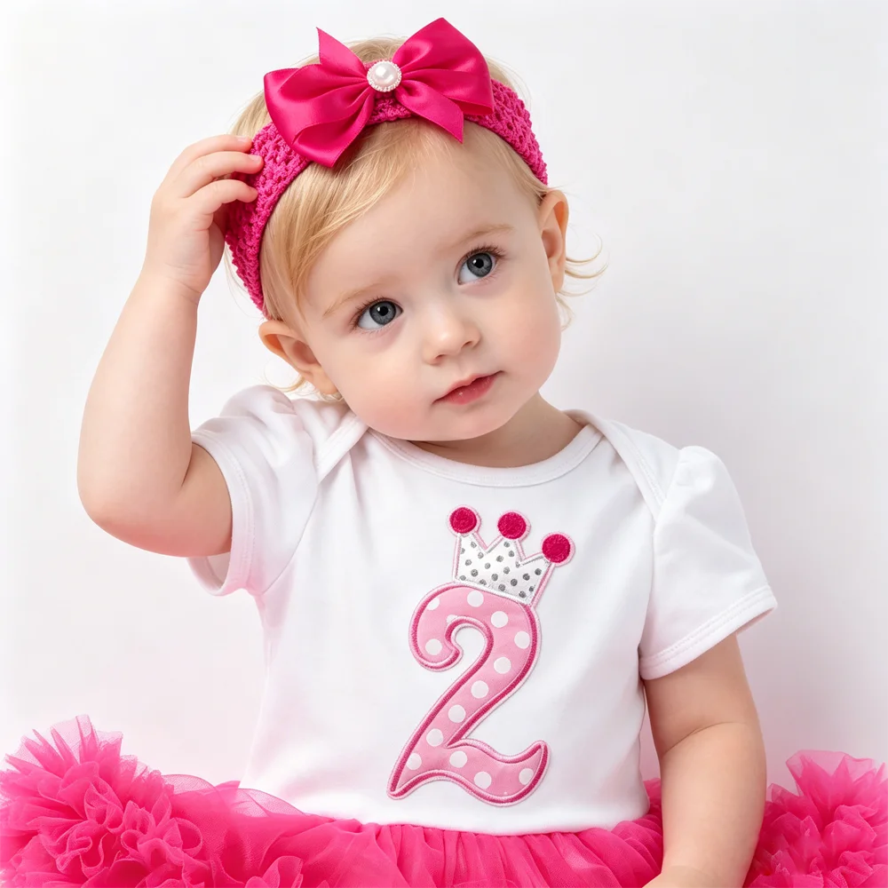 Newborn Girls White Bodysuit with Pettiskirt Tutu Outfits