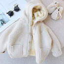 Thick Hooded Fleece Inside Solid Cardigans for Boys and Girls childrensterritory