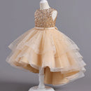 Kids Girls Princess Sequins Party Dresses with Trailing