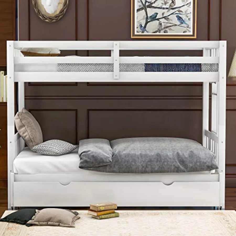 High-quality Twin Over Twin Pull-out Bunk Bed with Trundle