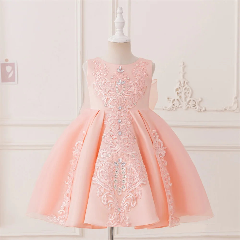 Baby/Kids Girls Bow Design Tulle Prom/Birthday Party Dresses