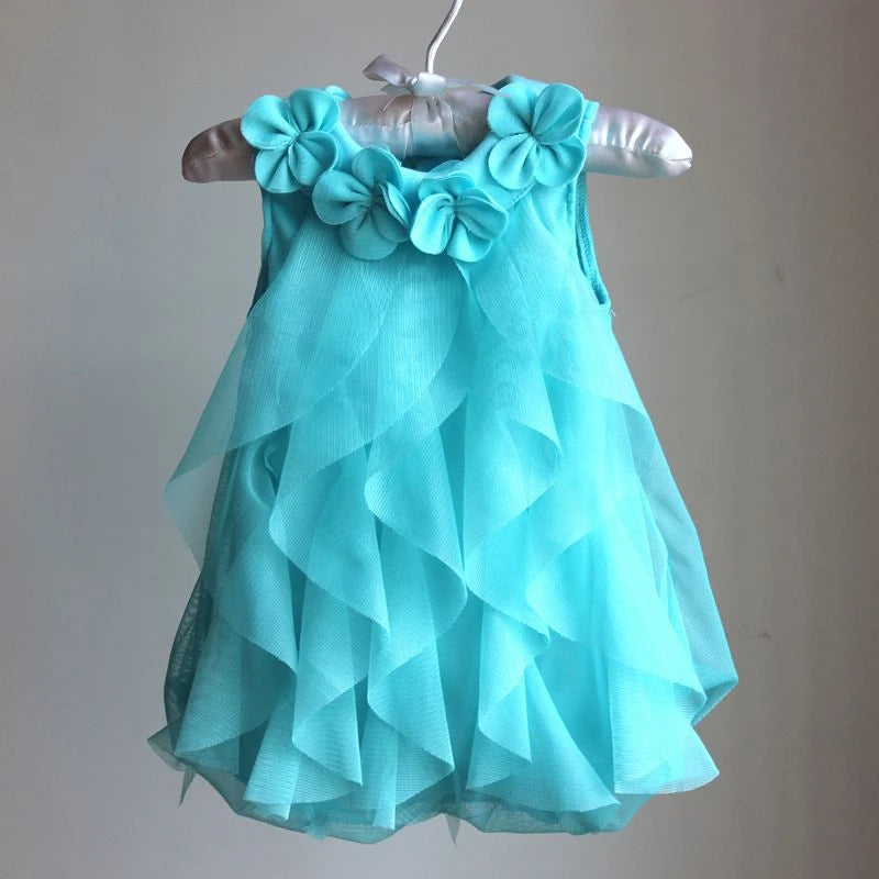 Baby Girl Elegant Chiffon Birthday Party Dresses & Headband