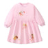 Kids Girls Long Sleeves Cartoon Flowers Design Princess Dresses childrensterritory