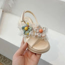 Open Toe Flower Lace Anti Slip Girls Sandals