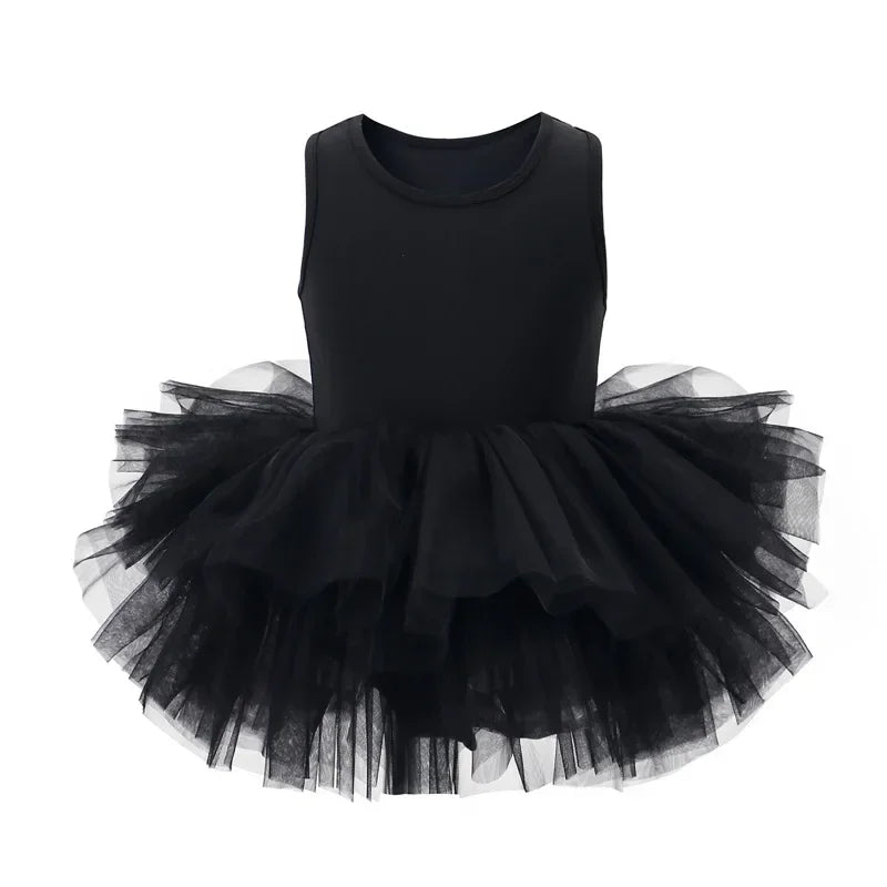 Tulle Puffy Tiered Long Tail Flower Girl Dresses For Wedding Party