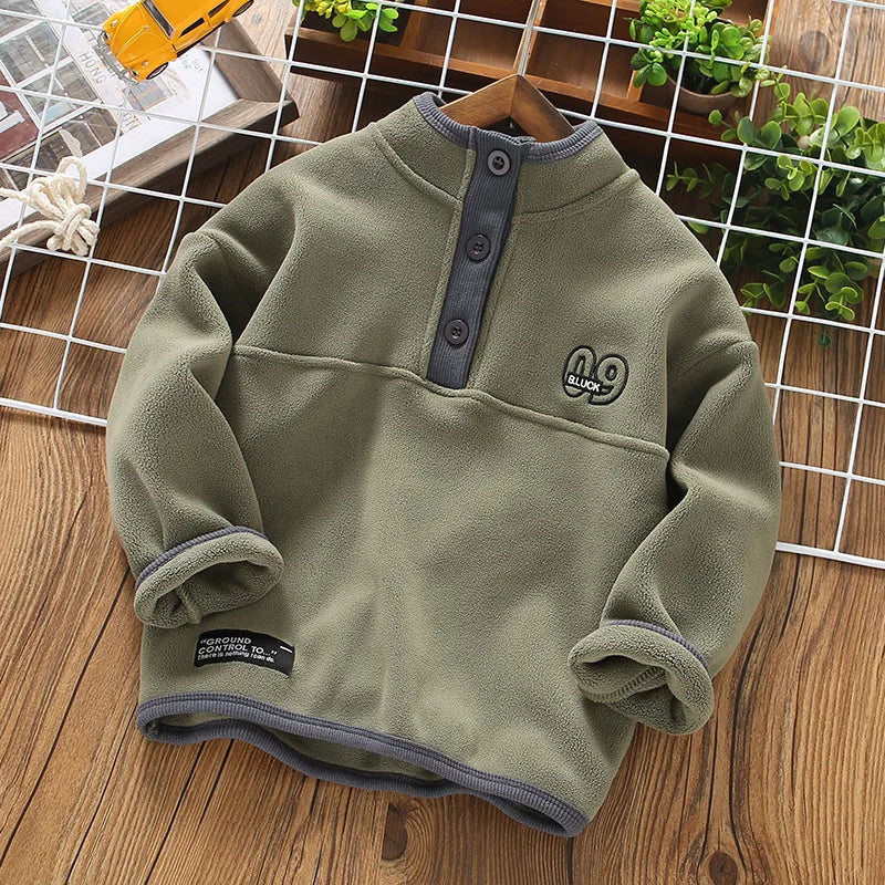 Stylish Long Sleeve Warm Fleece Sweatshirts for Boys
