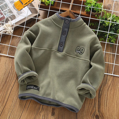 Stylish Long Sleeve Warm Fleece Sweatshirts for Boys childrensterritory