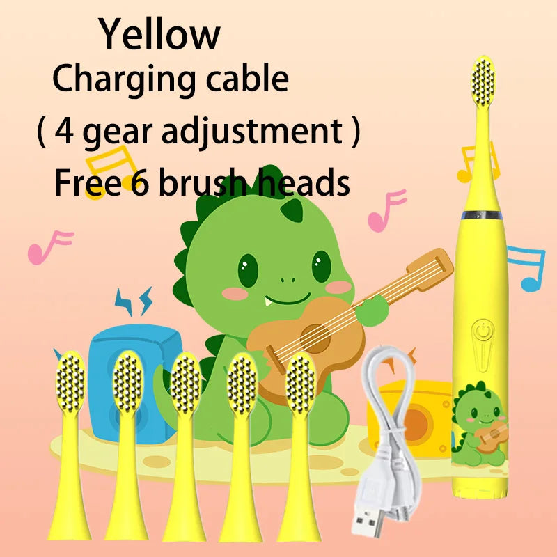 Electric Tooth Brush for Kids with 6 Soft Nozzles childrensterritory
