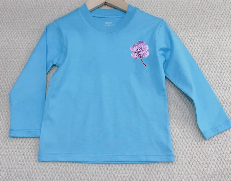 Kids' Solid Color Long-Sleeve Soft T-Shirts