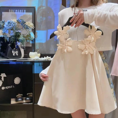3D Flower Design Kids Girls Korean Style Princess Dresses childrensterritory