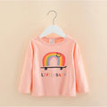 Long Sleeve Cartoon Print Cotton Kids Girls Tops childrensterritory