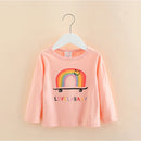 Long Sleeve Cartoon Print Cotton Kids Girls Tops childrensterritory