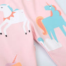 Girls Pink Cartoon Unicorn Print Leggings childrensterritory