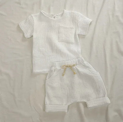 Casual Cotton Summer 2-Piece Outfits for Baby Unisex