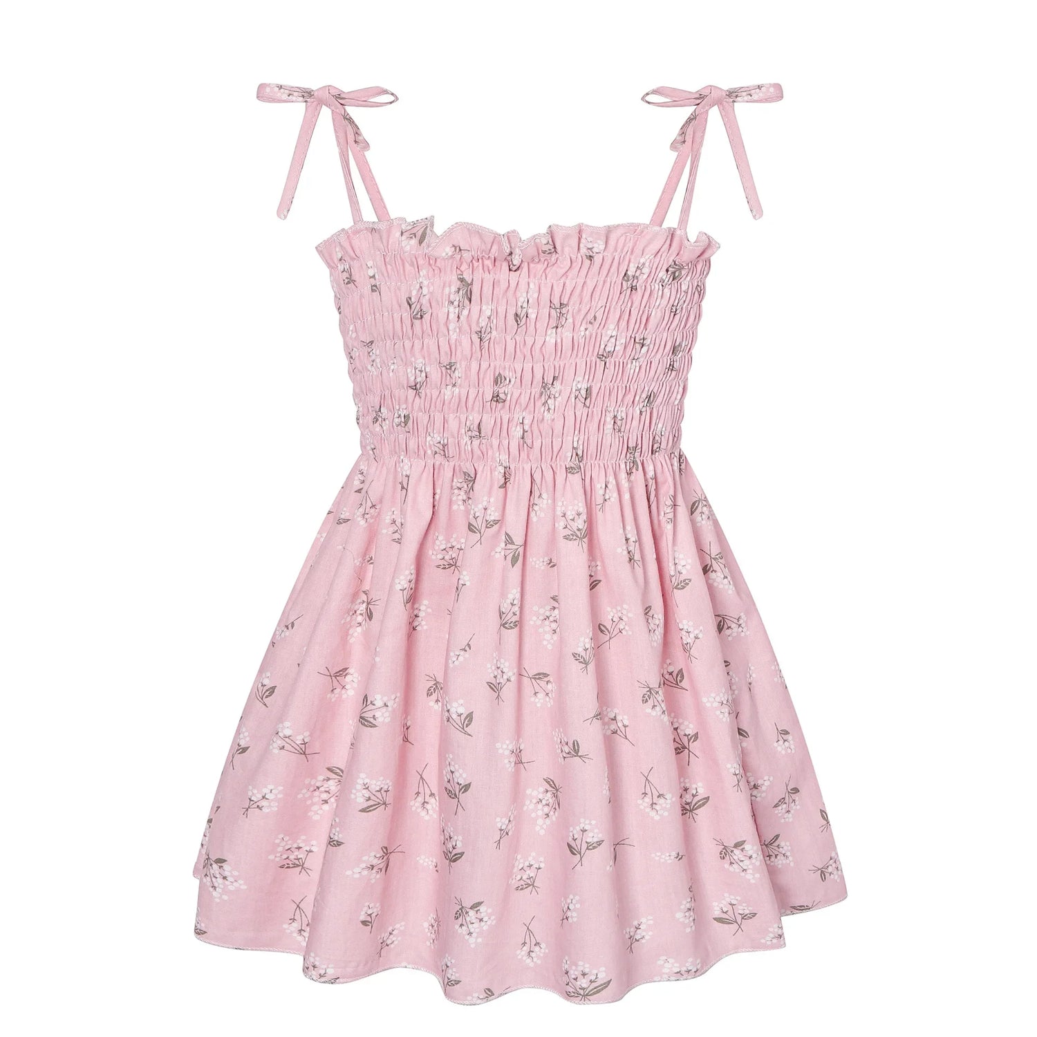 Little Girls Floral Halter Style Summer Cotton Dresses childrensterritory