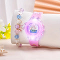 Girls' Butterfly Design Luminous Watch + Beaded Bracelet Set childrensterritory
