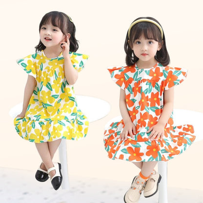Kids Girls Floral Summer Princess Party Dresses childrensterritory