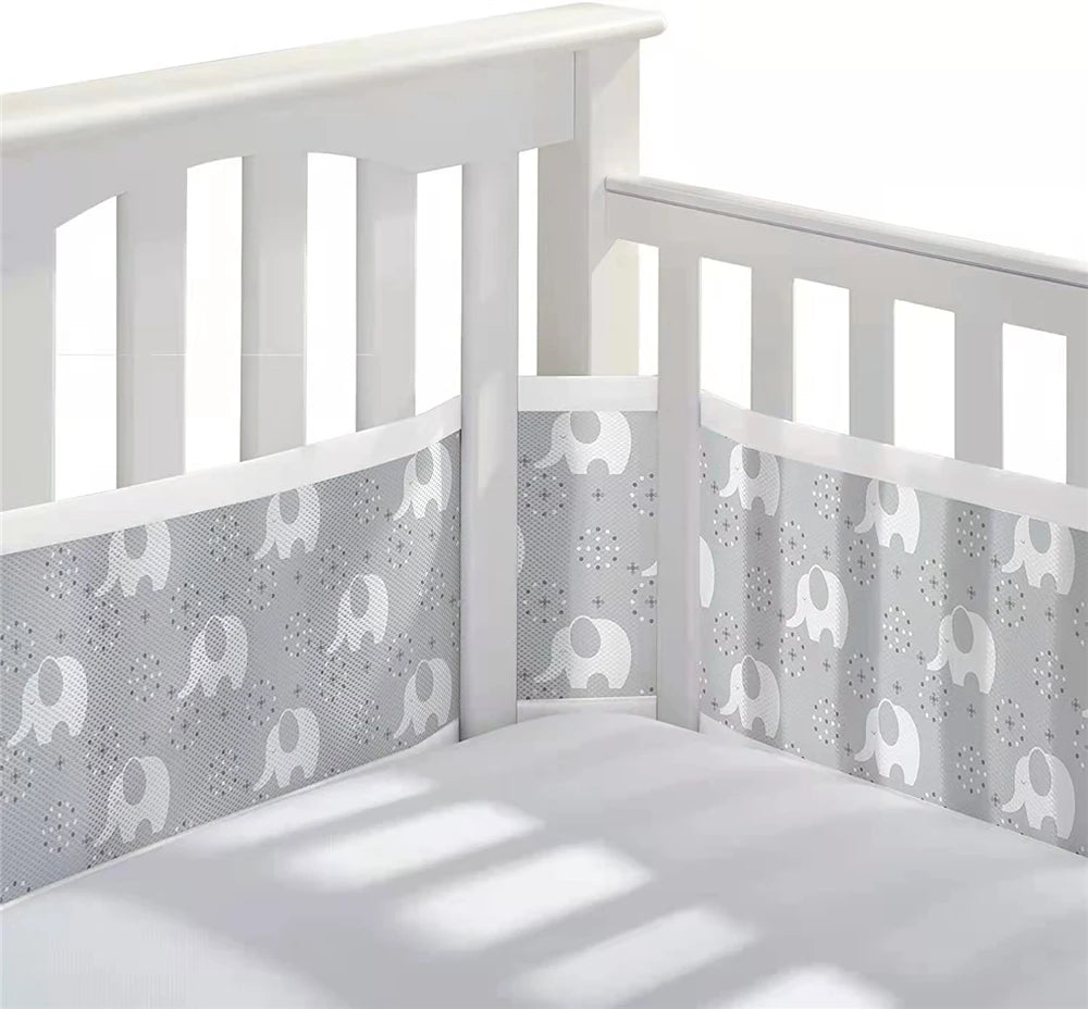 2pcs Breathable Baby Bed Bumper Cot Protector