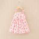 Floral Print Kids Girls Sleeveless Cotton Dresses childrensterritory