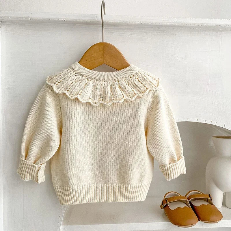 Baby Girl Flower Embroidered Knitted Cardigans
