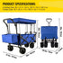 Folding Wagon Utility Carts With Removable Canopy & Wheels childrensterritory