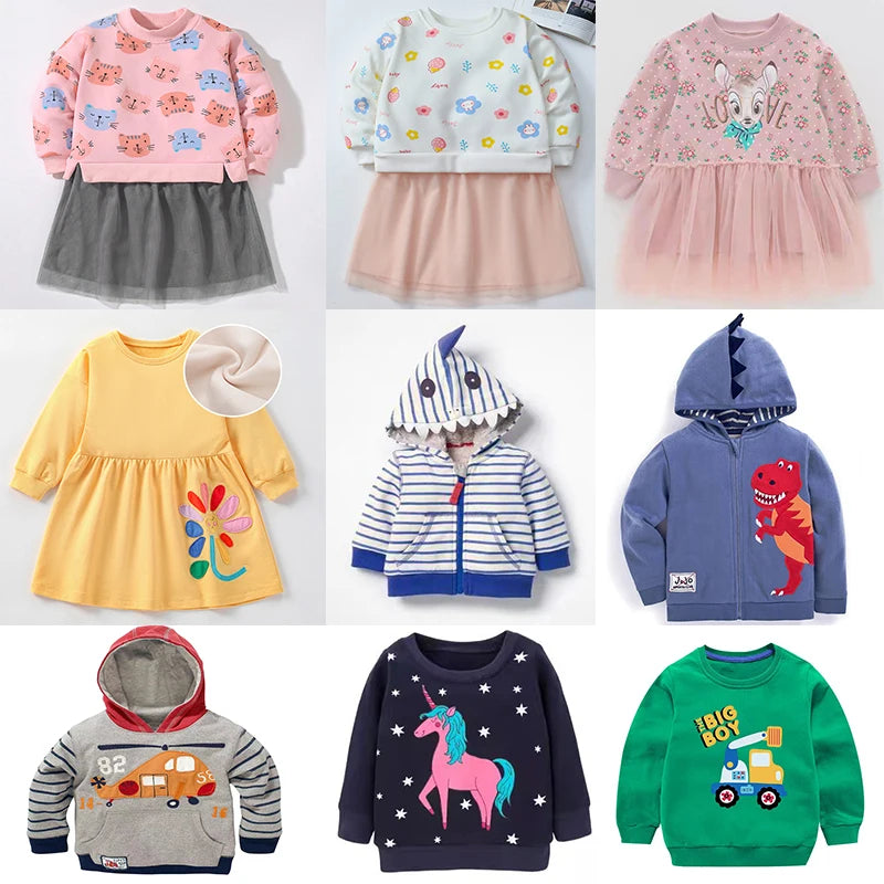 Long-Sleeved Cartoon Print Winter Hoodies For Kids childrensterritory