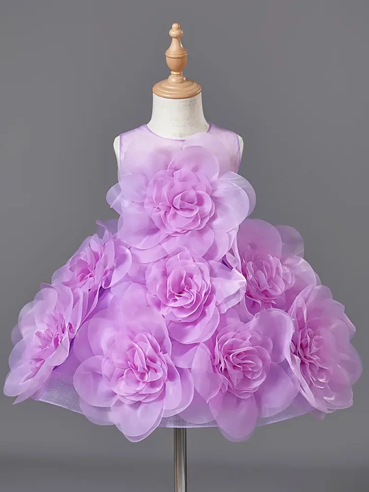 Elegant Lilac Princess Evening Party Dress For Girls childrensterritory