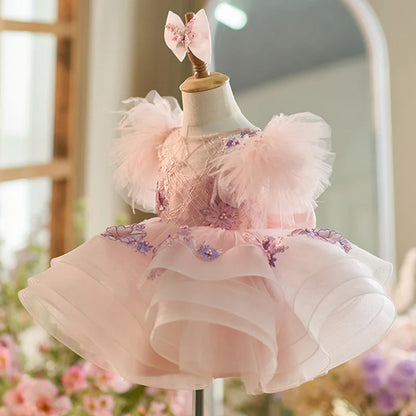 Baby Girl Fluffy Designer Birthday Party Dresses childrensterritory