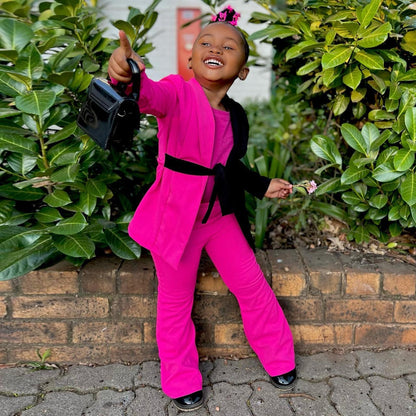 Kids Girls Colorblock Blazer + Pants Fashion Clothes Sets childrensterritory
