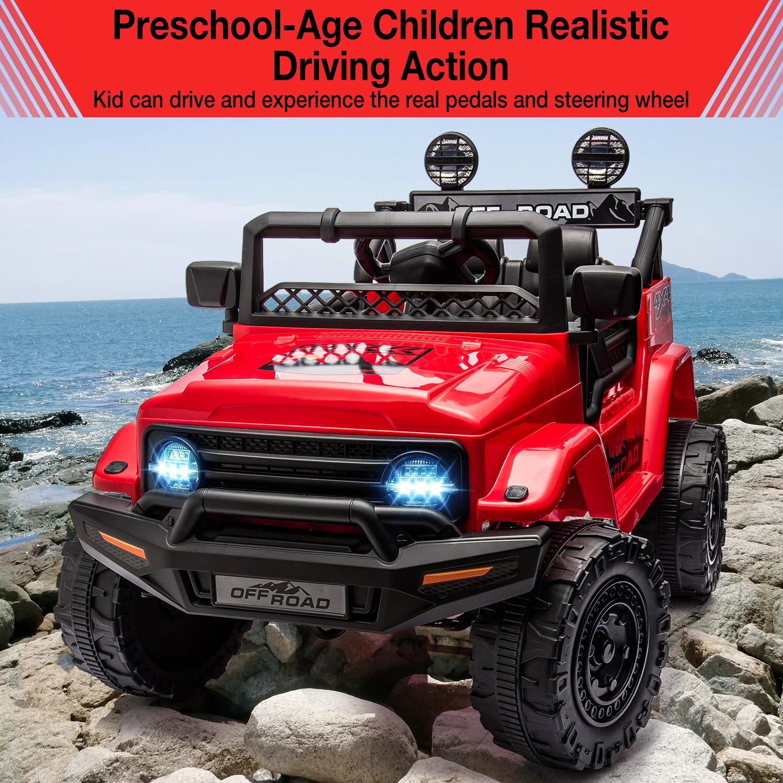 Kids Ride On Remote Control 12V Truck with Led Lights