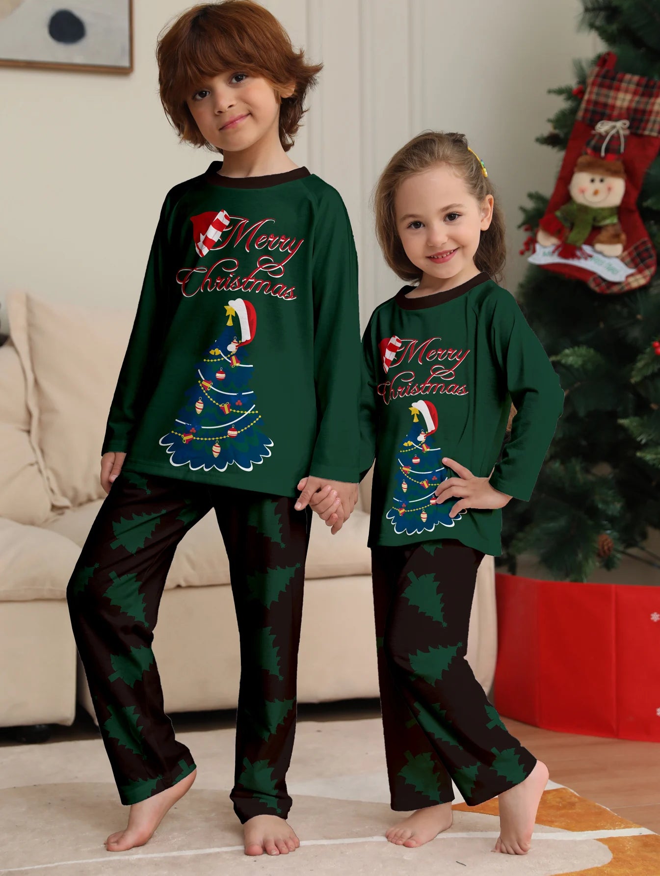 Long Sleeves Christmas Design Family Matching Clothing Set childrensterritory