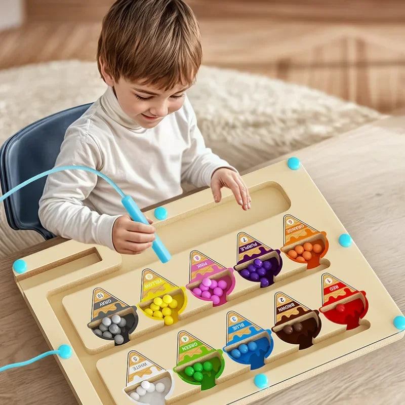 Magnetic Maze Toy for Kids with Digital Beads