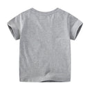 Cartoon Rockets Print Little Boys Casual Cotton T Shirts childrensterritory