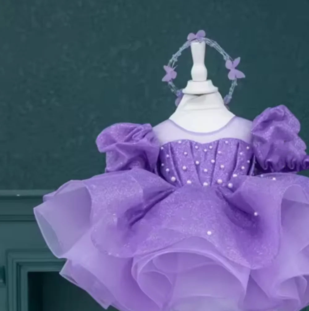 Little Girls' Lovely Pearls Design Tutu Dresses for Birthday