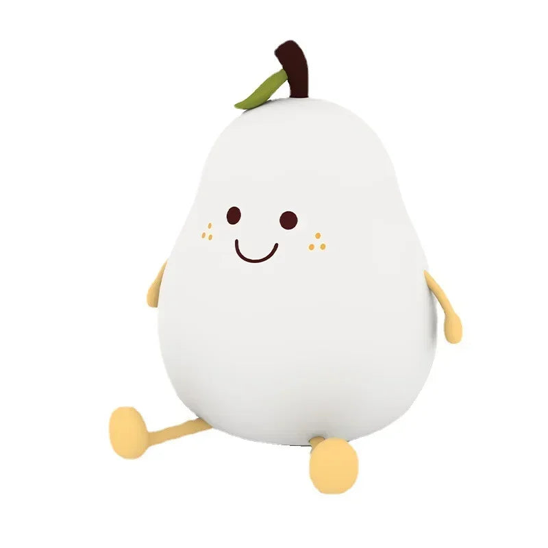 Rechargeable Pear Design 7 Colors Silicone Night Light