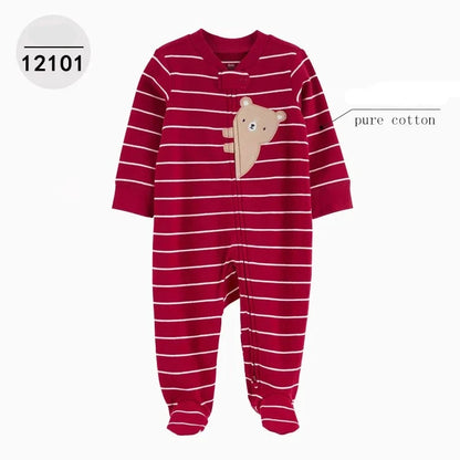 Newborn One-Piece Cotton Rompers with Zipper for All Seasons childrensterritory