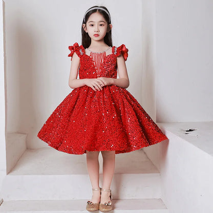 Kids Girls Elegant Princess Sequin Evening Prom Party Dresses/Gown childrensterritory
