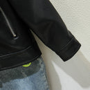 Solid Color Casual Style Leather Jacket for Little Boys childrensterritory