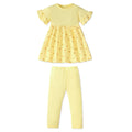 Girls Half Sleeves Summer Yellow Clothing Set childrensterritory