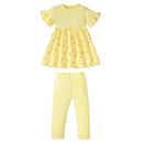 Girls Half Sleeves Summer Yellow Clothing Set childrensterritory