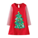Kids Girls Cats Embroidery Birthday Frocks