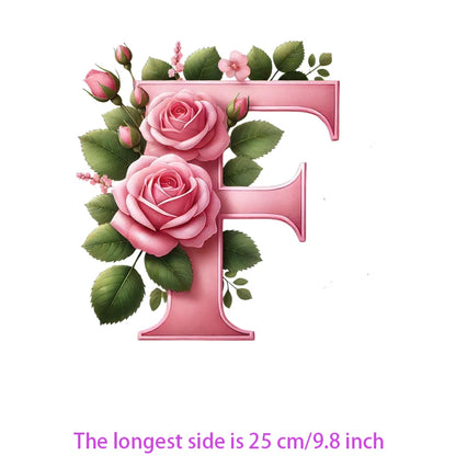 Flower Letter Ironing Transfers Decals For Clothing Diy Appliques