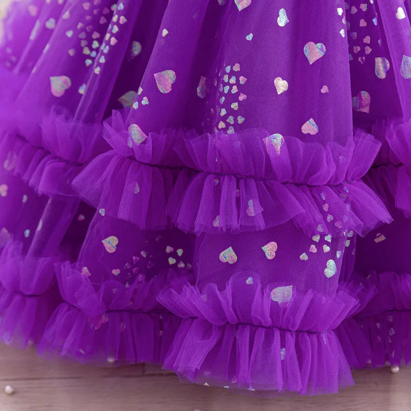 Little Girls Single Shoulder Bow Princess Dress for Birthday childrensterritory