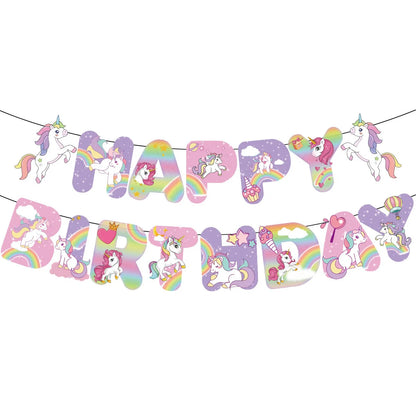 Kids Unicorn Theme Birthday Party Decorations Set