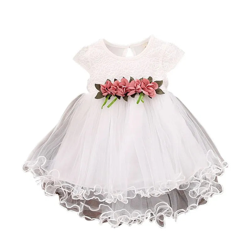 Baby Girl Flower Lace Bow Summer Princess Dress For Party childrensterritory