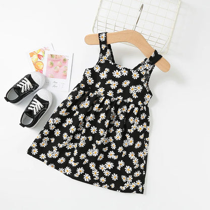 Kids Girls Floral Print Sling Princess Dresses for Summer childrensterritory