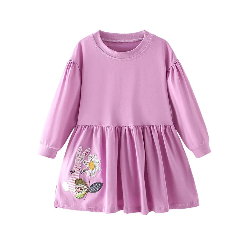 Kids Girls Long Sleeves Printed Princess Dresses childrensterritory