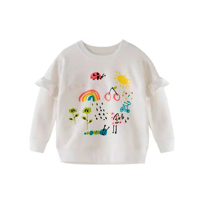 Full-Sleeve Cartoon Print Sweatshirts For Girls childrensterritory