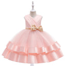 Elegant Formal Bow Puff Flower Girl Dresses for Birthday childrensterritory