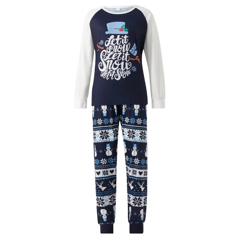 Snowflake Snowman Print Family Matching Christmas Pajamas